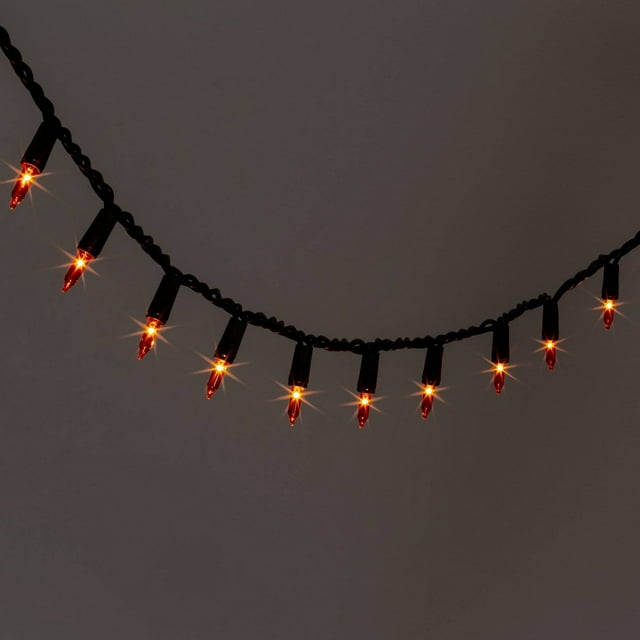 Halloween 100ct Incandescent Halloween Mini String Lights Orange Hyde