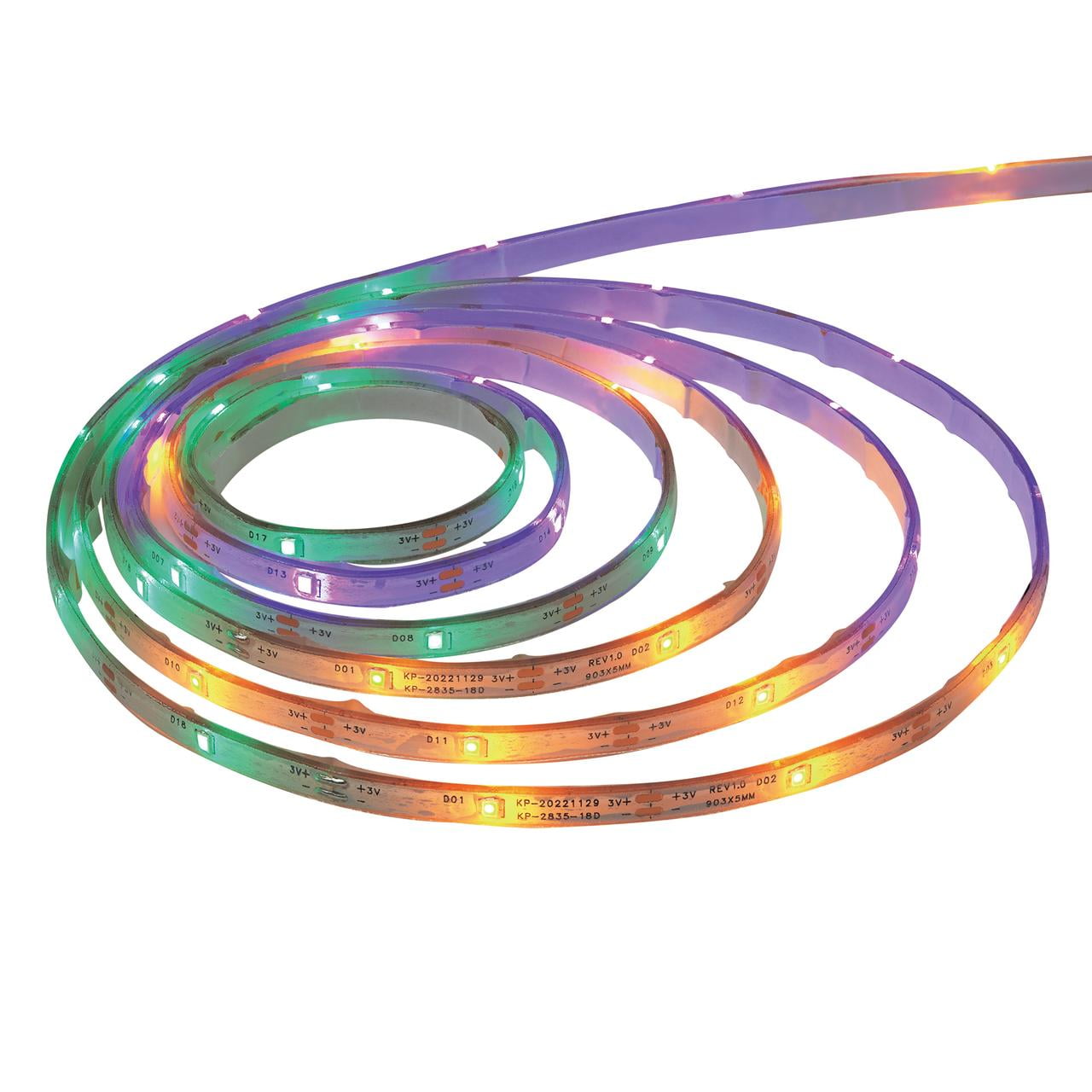 Halloween 12' Indoor Battery Operated Multicolor LED Strip Lights with