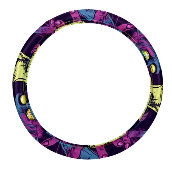 Halloween 14.5 Inch Printing PVC Leather Car Wheel Covers Steering Wheel Cover Auto Accessories