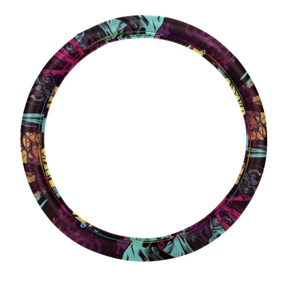 Halloween 14.5 Inch Printing PVC Leather Car Wheel Covers Steering Wheel Covers Auto Accessories