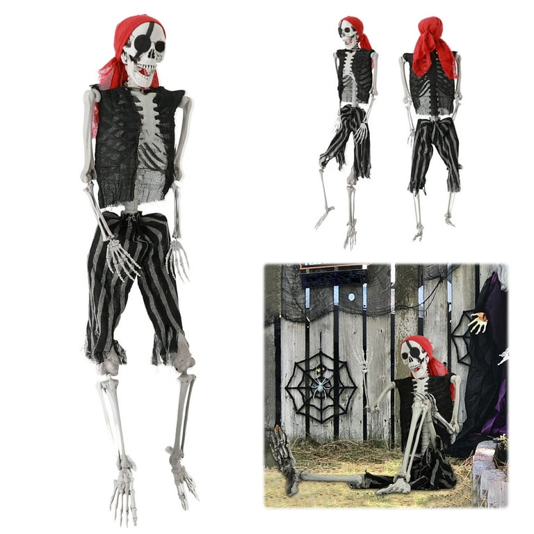 Halloween 165cm Skeleton Simulation Human Body Plastic Skeleton Haunted  House Chamber Props Pirate Skeleton Decoration Skeleton 