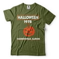 thumbnail image 1 of Halloween 1978 T Shirt Horror Movie Shirt Movie Inspired Tee Shirt Haddonfield Illinois Shirt (Medium Military Green), 1 of 6