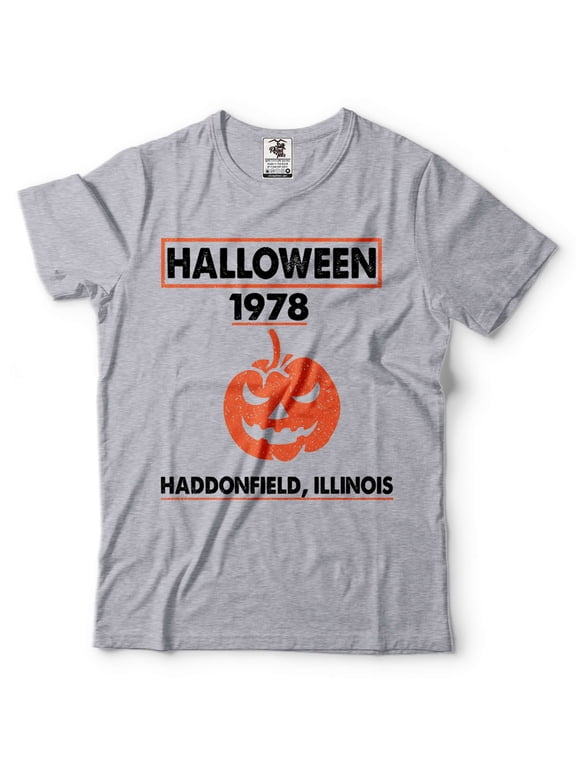 Halloween 1978 T Shirt Horror Movie Shirt Movie Inspired Tee Shirt Haddonfield Illinois Shirt (Small Grey)