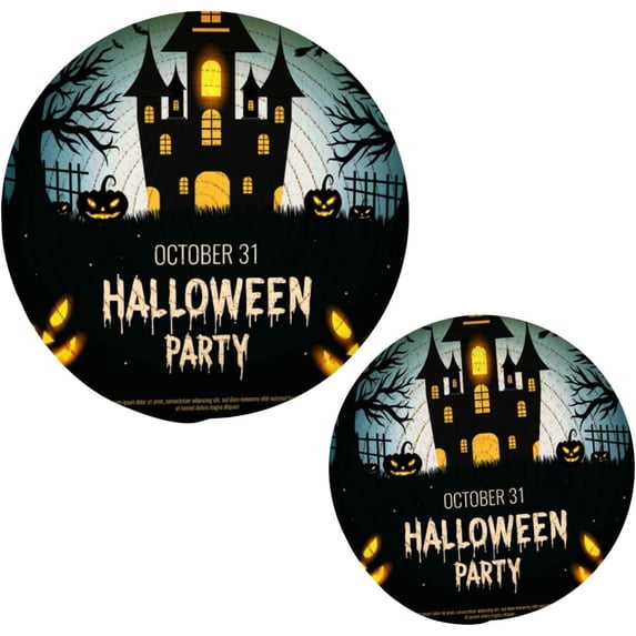 Halloween 2 Pack Pot Holders Trivets, Heat Resistant Hot Pads for Kitchen Table Decoration Trivets for Hot Dishes/Pot/Bowl/Teapot/Hot Pot Holders, 7" + 9.45"