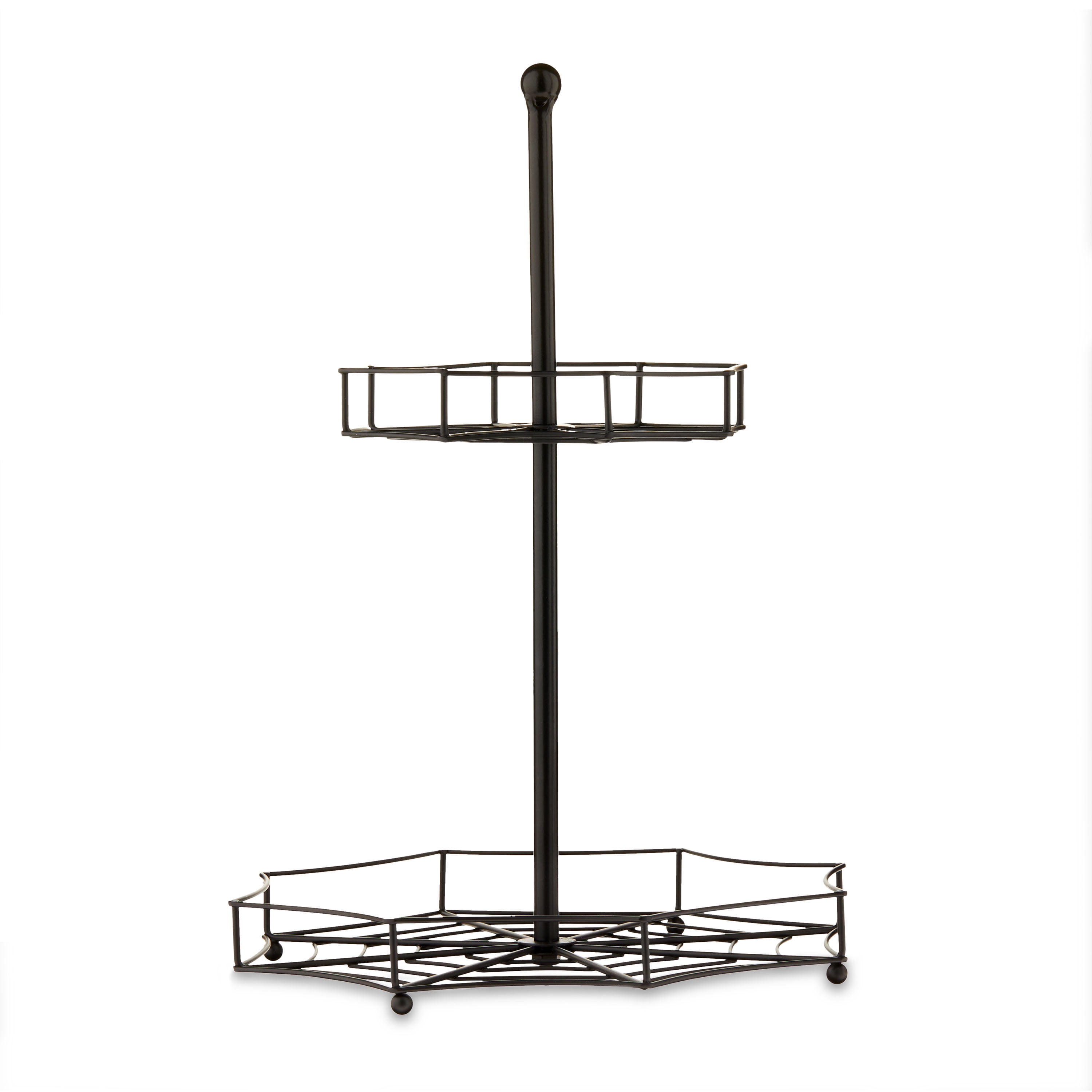 Halloween 2Tiered Tray Tabletop Decoration, Spiderweb, Black, Adult, 13", by Way To Celebrate