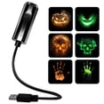 thumbnail image 1 of Halloween 2-in-1 Projector Night Light, 360 Adjustable LED Space Lamp with 6 Films, USB Powered Star Projector for Bedroom Ceiling, Holiday Party Decor, Touch Control Ambient Light, 1 of 6