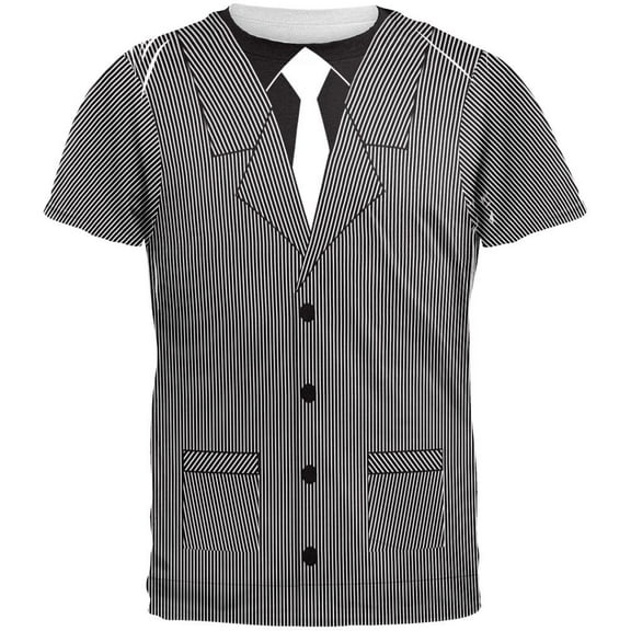 Halloween 20's Gangster Costume All Over Adult T-Shirt - 2X-Large