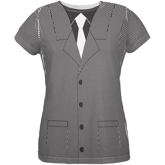 Halloween 20's Gangster Costume All Over Womens T Shirt Multi MD
