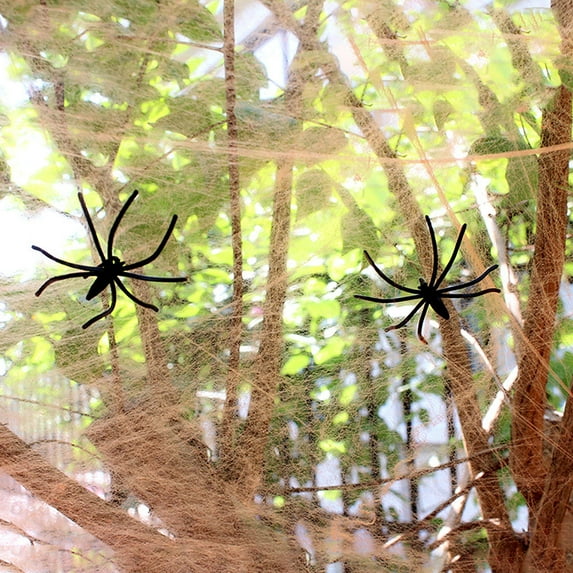 Halloween 2000 Square Feet Spider Webs Halloween Decorations Spiderwebs Colored Cotton Stretch Cobwebs for Outdoor Indoor House Bar Party Atmosphere (2 Pack)
