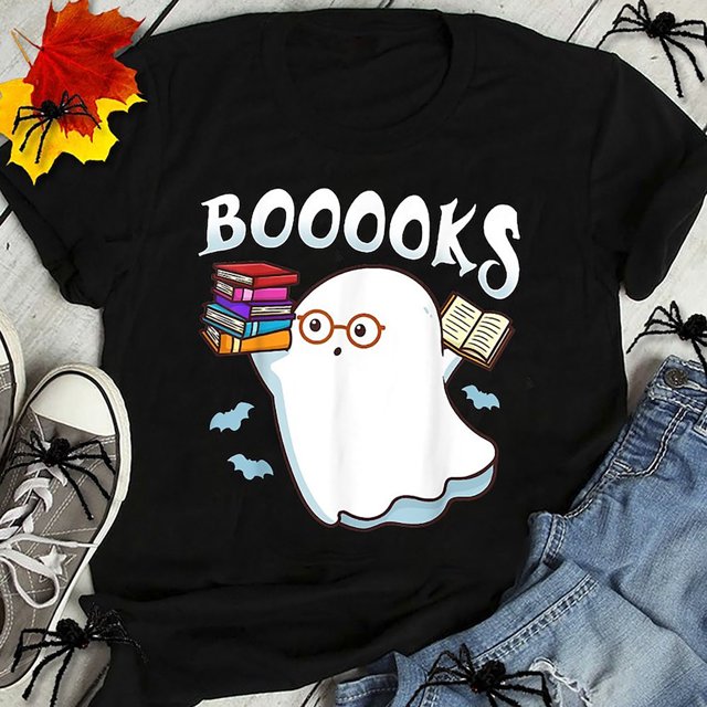 Halloween 2024 Books Librarian English Teacher Reader Reading Tshirt