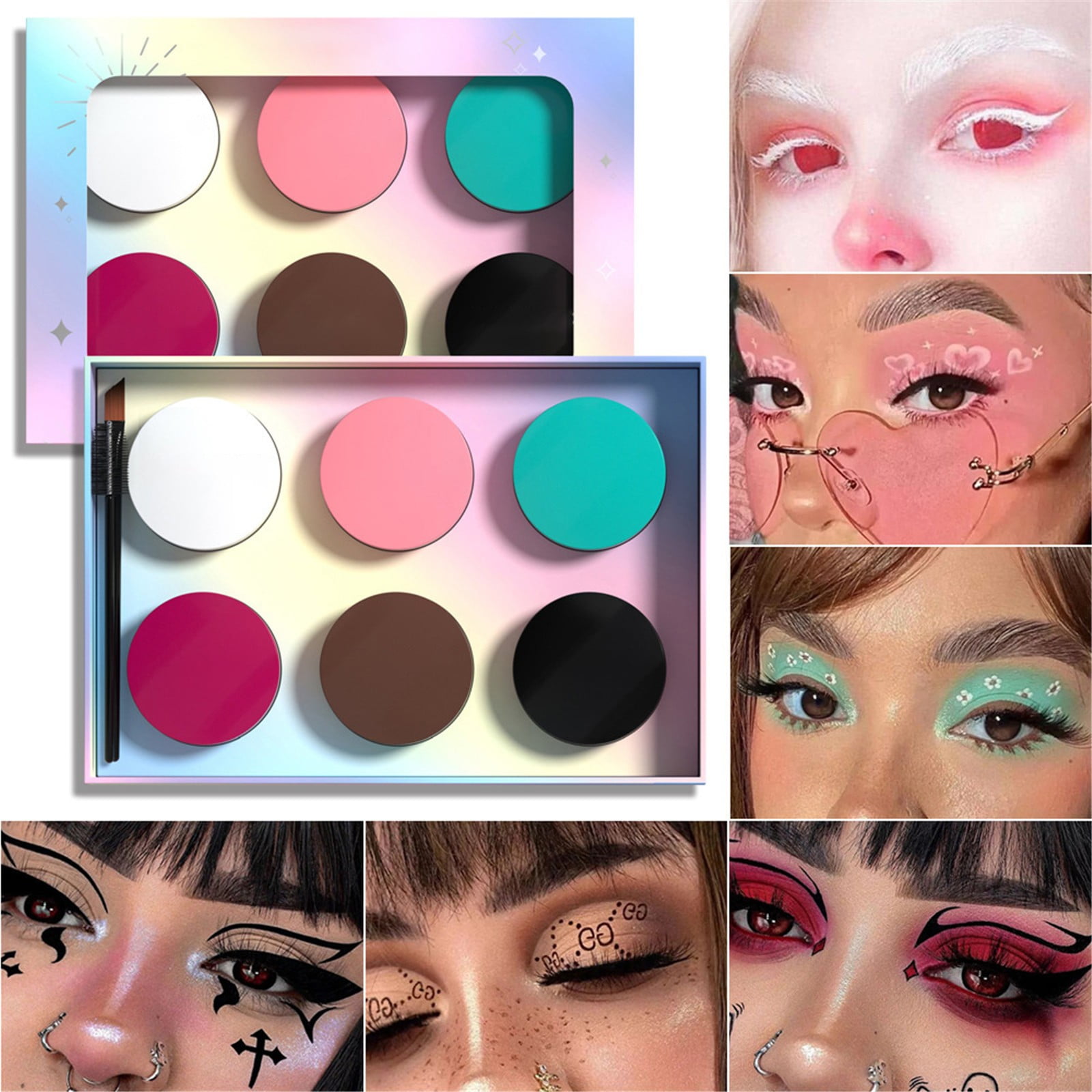 Halloween 2024 Sales Eyeshadow,Halloween Face Color Eye Shadow Long ...