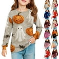 thumbnail image 1 of Halloween 2025 NEW Girls Long Sleeve Shirts Black Girls Tops Trendy Size 7-8 Cute Ghost Shirt Kids Crew Neck T-shirts Girls Tops Tween Girls Clothes, 1 of 5