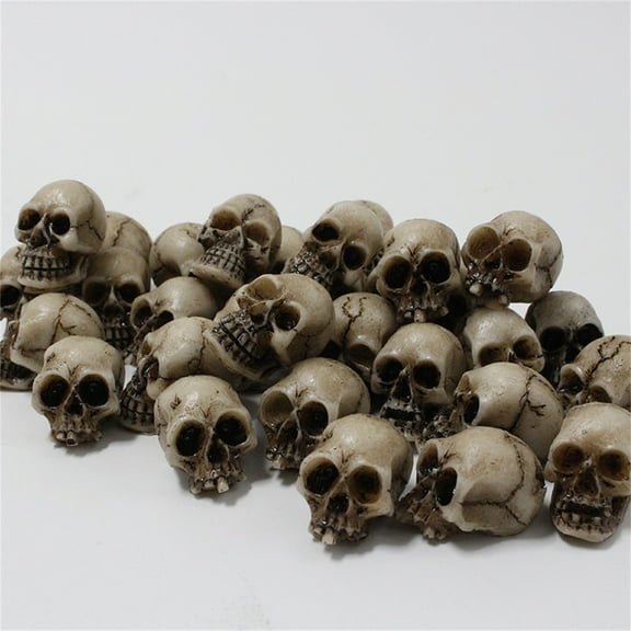 Halloween 20Pcs Decor Resin Human Skeleton Head For Props Craft Bar Home Table Decoration Garden Accessories