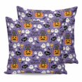thumbnail image 1 of Halloween 26x26 Pillow Covers Set of 2, Orange Pumpkin Funny Ghost Black Cat Purple Throw Pillow Covers Decorative Couch Cushion Case, Microfiber Square Pillowcases for Bedroom Car Living Room, 1 of 7