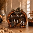 thumbnail image 1 of Halloween 2D Wooden Decoration, Ghost Pumpkin Cafe Tabletop Decor with Spooky Tavern Scene Design, Halloween Home Decor for Shelf Mantel Desk Display, Fall Decor and Seasonal Home Decorations, 1 of 5