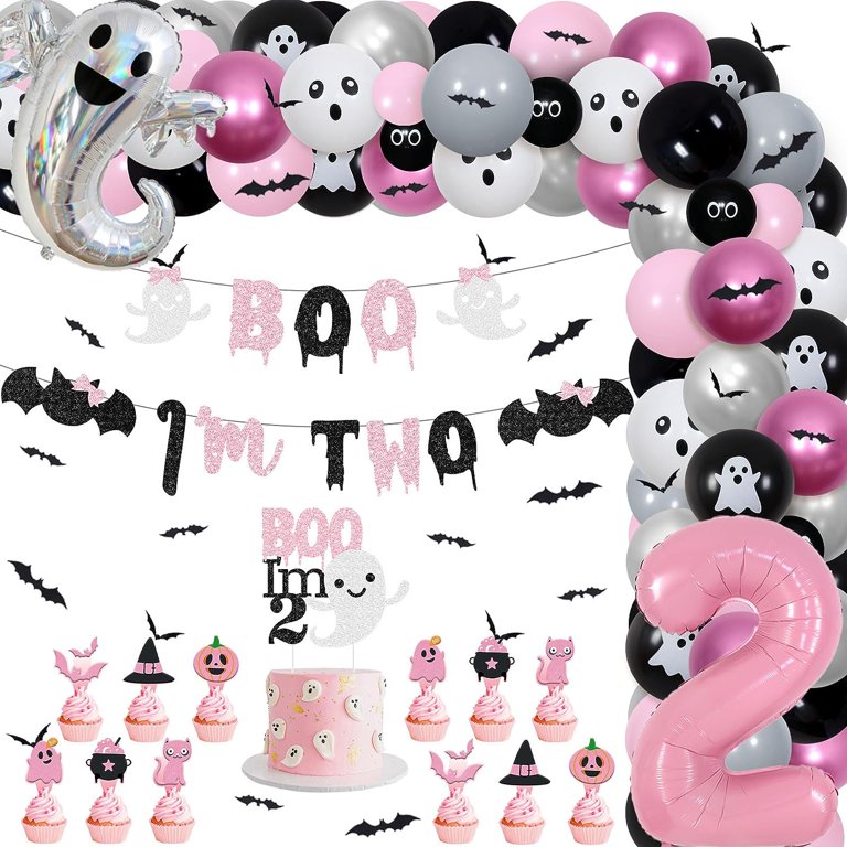 Halloween 2nd Birthday Party Decorations for Girl, Pink Halloween