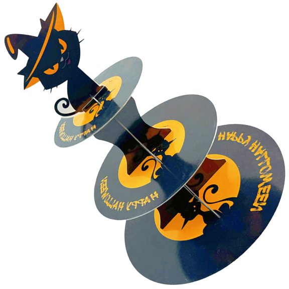 Halloween 3-Tier Paper Dessert Tower With Glowing For Party Snacks & Home Decor