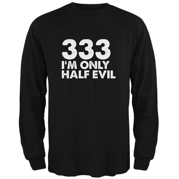Halloween 333 Half Evil Black Adult Long Sleeve T-Shirt - Large