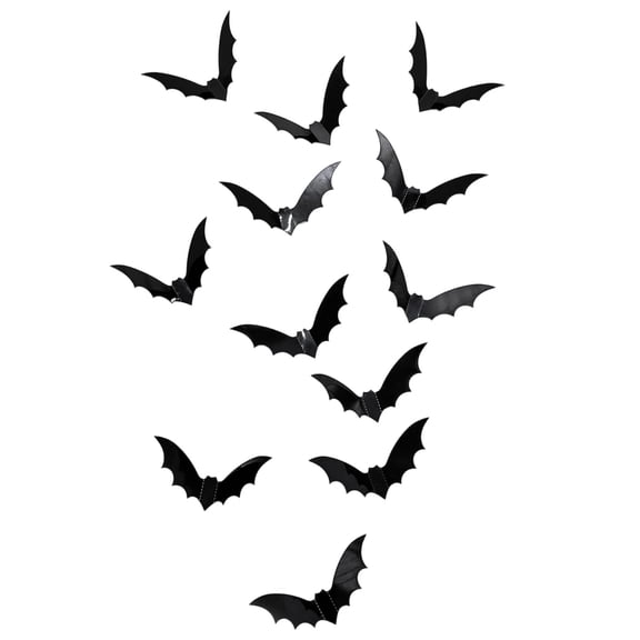 Halloween 3D Bat Wall Stickers 12pc PVC Removable DIY Bat Decals Wall Decor Party Home Window Door Decoration