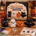 thumbnail image 1 of Halloween 3D Beaded Animal DIY Kit Spooky Ghost Pumpkin Bat Cat Beading Craft Set Home Decor Halloween Gifts, 1 of 6