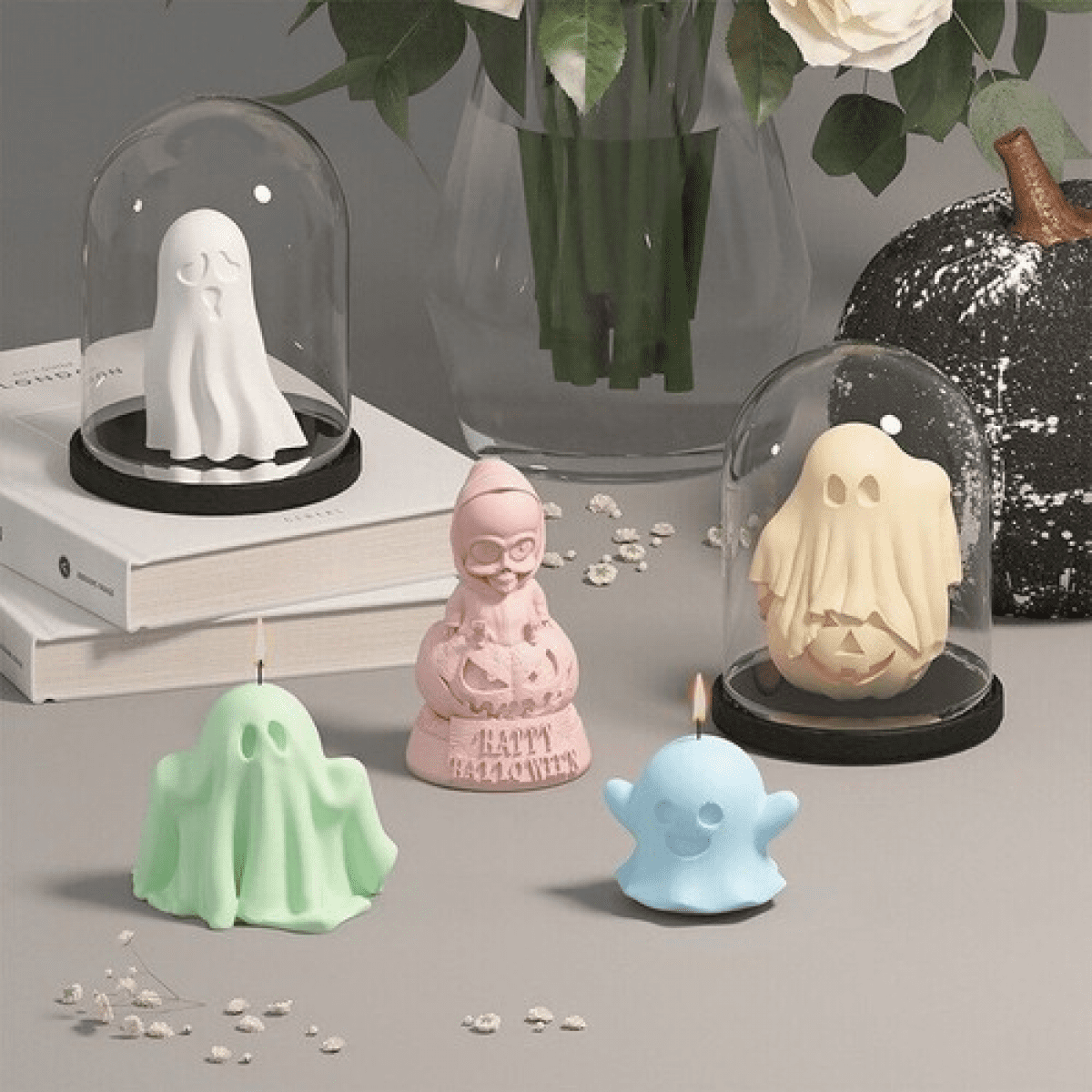 Halloween 3D Ghost Silicone Mold Epoxy Resin Ghost Mould Ghost Candle Mold