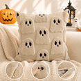 thumbnail image 1 of Halloween 3D Ghost Throw Pillow Cover, 18x18 Cute Tufted Knit Decorative Cushion Case for Sofa Couch, Spooky Autumn Fall Home Decor, 1 of 4