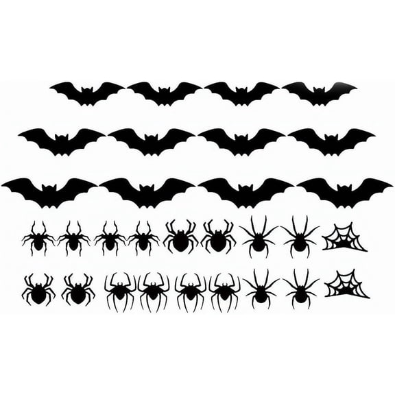 Halloween 3D Glowing Bat Spider Wall Decals with Colorful LED Lights, Luminous Spider Wall Stickers, Removable Decor for Home Window House Halloween Party Atmosphere(RL)