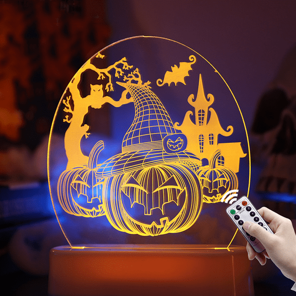 Halloween 3D Illusion Night Lights Desk Lamp,for Halloween Party Gifts Decorations Lamp