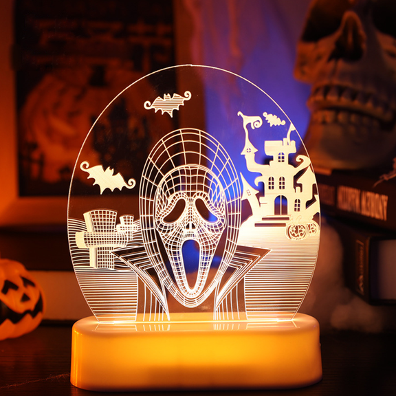 Halloween 3D Illusion Night Lights Desk Lamp,for Halloween Party Gifts Decorations Lamp