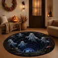 thumbnail image 1 of Halloween 3D Illusion Round Area Rug Soft Non Slip Floor Mat With Spooky Design For Living Room Bedroom Entryway Home Decor 15.7x15.7 Inches, 1 of 4