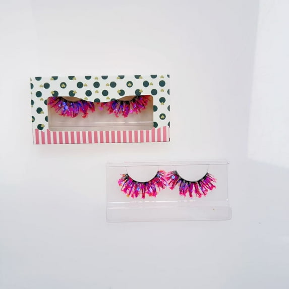 Halloween 3D Mink Faux Lashes with Color Tips, Dramatic Fluffy Volume Strip Lashes, Colorful Lash Extensions for Makeup Artists, Cosplay, Parties,halloween,Christmas