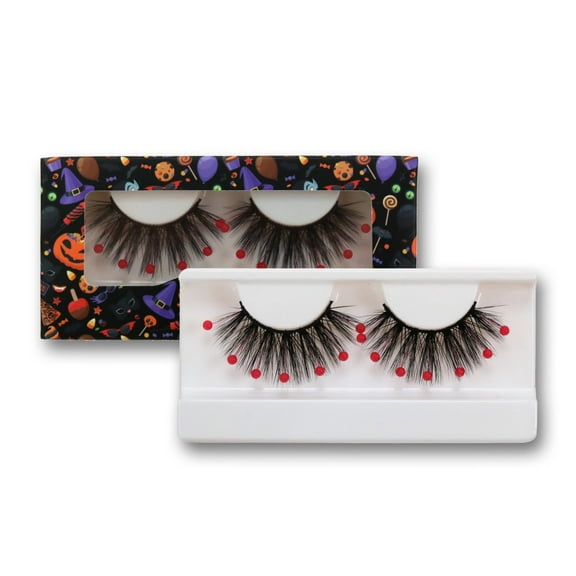 Halloween 3D Mink Faux Lashes with Color Tips, Dramatic Fluffy Volume Strip Lashes, Colorful Lash Extensions for Makeup Artists, Cosplay, Parties,halloween,Christmas