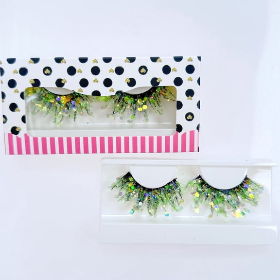 Halloween 3D Faux Lashes with Color Tips, Dramatic Fluffy Volume Strip Lashes for Cosplay Party