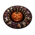thumbnail image 1 of Halloween 3D Optical Illusion Round Rug, Jack-o'-Lantern Vortex Circular Mat with Ghost Skull Star Border Pattern, Non- Velvet Floor Carpet for Bedroom Living Room Halloween Home Decor, 1 of 3