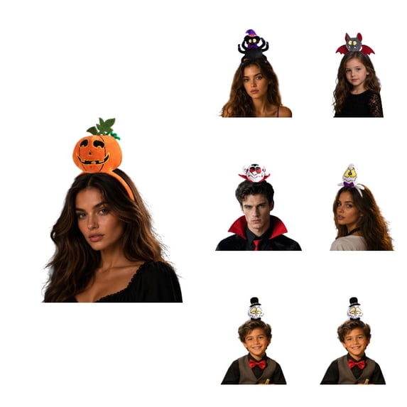 Halloween 3D Plush Pumpkin Headband, Cute Jack O Lantern Hair Accessory For Kids Adults Holiday Party Matching