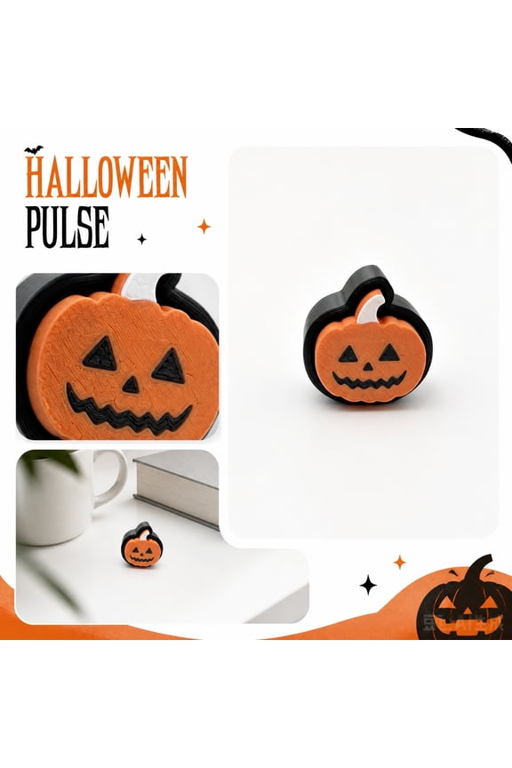 Halloween 3D Printed Pumpkin Squeeze Toys, Halloween Party Decorations, Halloween Party Favors, Ball Chain Keychain, 1.5X1.5X1 Inch Press Button Jack O Lantern, Suitable for