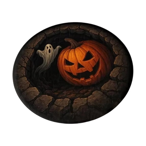 Halloween 3D Rug – Halloween Optical Illusion Rugs, Decorative Rugs with Depth Pattern, Soft & Durable Fabric, Halloween's Area Rugs for Living Room,23.62 in