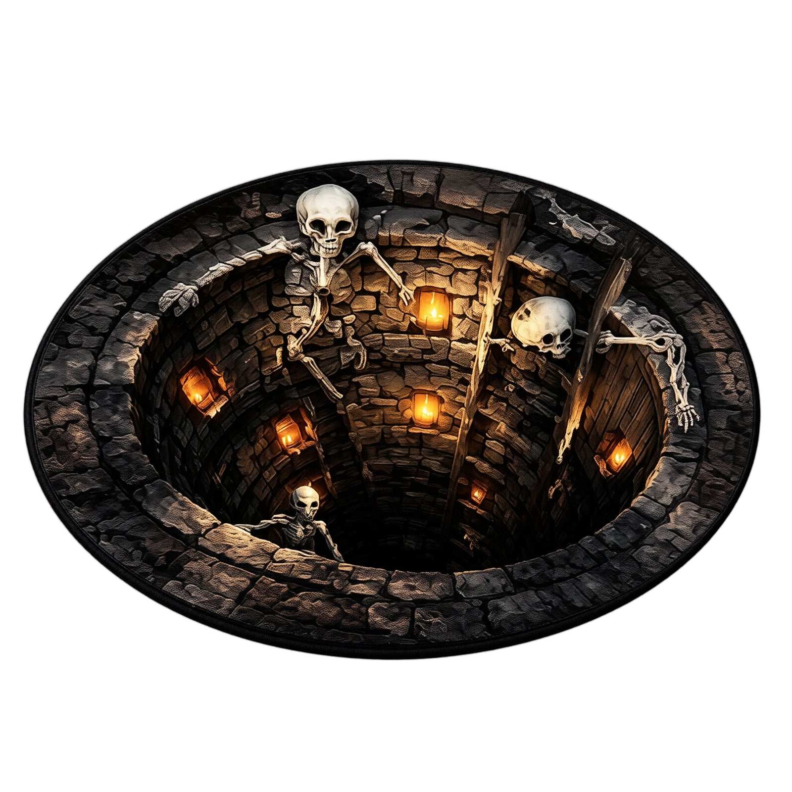 Halloween 3D Vortex Illusion Round Rug 23.6in, Scary Depth Optical Area ...