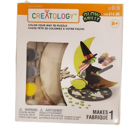 3D Witch Glow-in-the-Dark Craft Kit for Ages 8+
