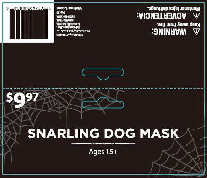 Halloween 4pcsnarling Dog Mask by Fun World