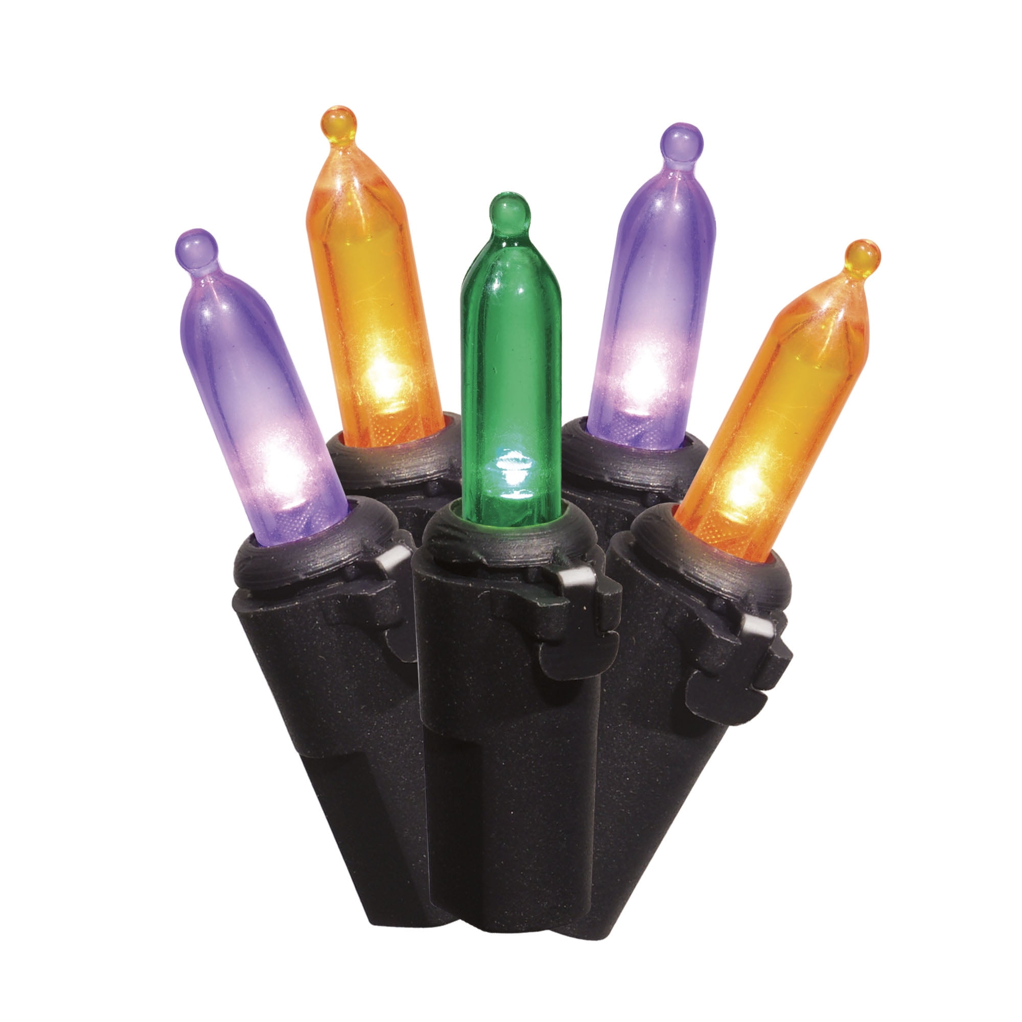 50-bulb Multicolor Mini Lights, 4 Spacing, Black Wire