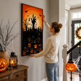thumbnail image 1 of Halloween 59 Inch Poster with Spooky Pumpkin Witch Print, Themed Wall Art for Home Parties, Spooky Season Hanging Decor, 1 of 5