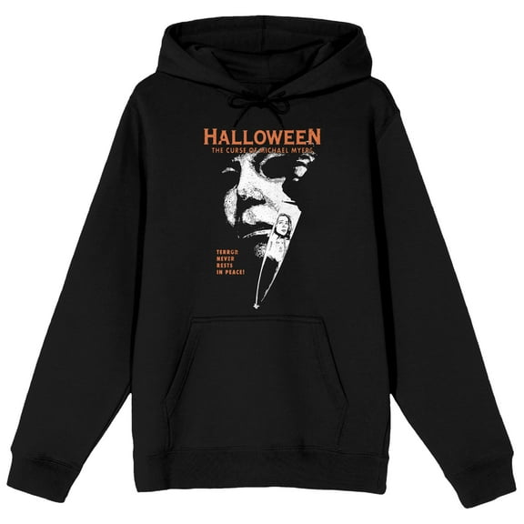 Halloween 6 Michael Myers Poster Art Long Sleeve Black Adult Hooded Sweatshirt-3XL