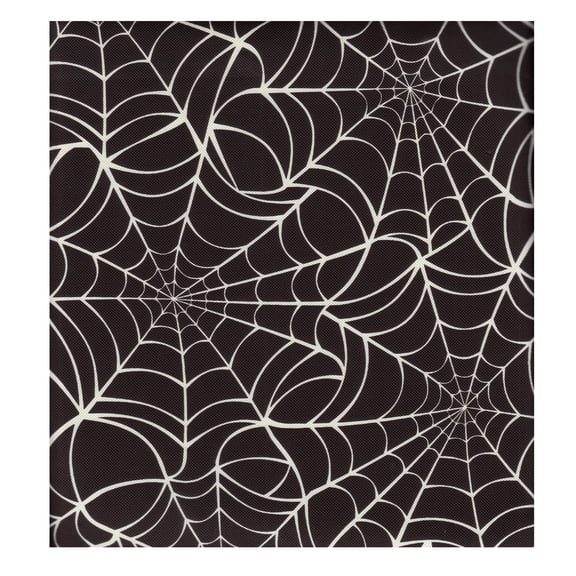 Halloween 60x84 Tablecloth, Spider Web Print, Black & White Vinyl Table Cover