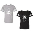thumbnail image 1 of Halloween 69 Unisex Couple Matching Cotton Jersey style T-Shirt Contrasting stripes on sleeves (Men Heather / Women Black) (Men XXL / Women XXL), 1 of 3