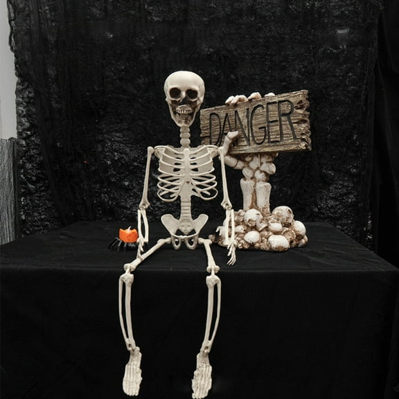 Halloween 70cm Skeleton ,Realistic Human Skeleton Bones Set, Full Body Halloween Prop, Durable Plastic Decoration for Haunted House, Party, and Classroom Display