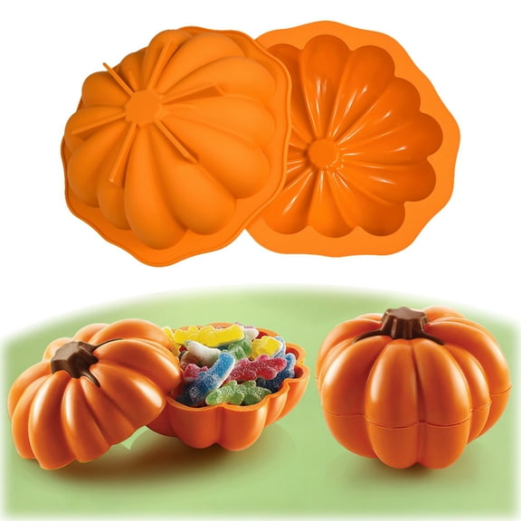 Halloween, 7Inch Pumpkin Shaped 3D Cake Pan Silicone Baking Pan For Baking Cake Halloween Cake