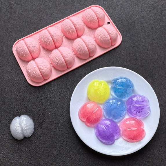 Halloween 8-Cavity Brain-Shaped Silicone Mold for DIY Chocolate and ...