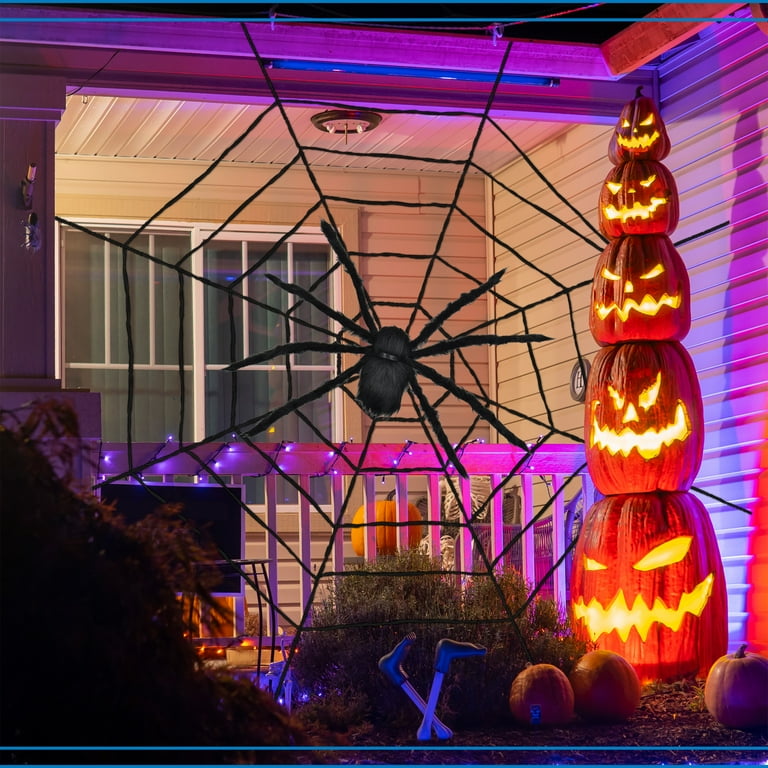 Huge Black Spider Front Door Decor Haunted House Cobweb Outdoor Halloween Prop Huge Black Spider Front Door Decor Haunted House Cobweb Outdoor Halloween Prop