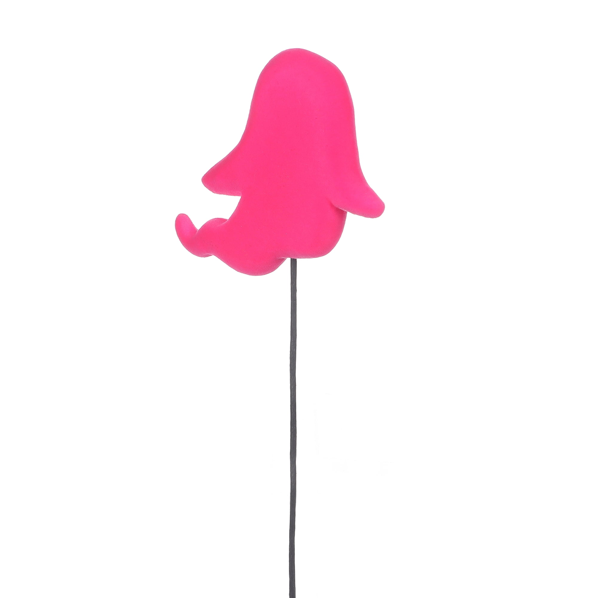 Halloween Pink Flocked Foam Ghost Decorative Pick, 8 in, by Way To Celebrate